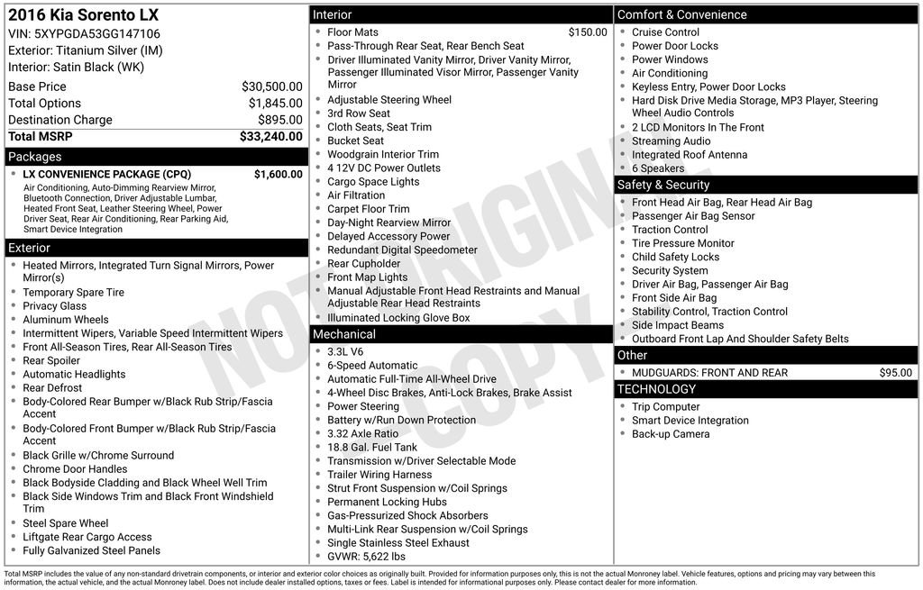 Used 2016 Kia Sorento LX w/ LX Convenience Package image 12