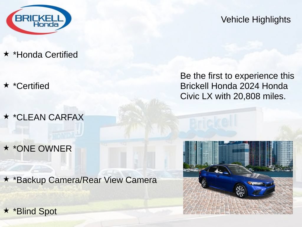 Certified 2024 Honda Civic LX image 9