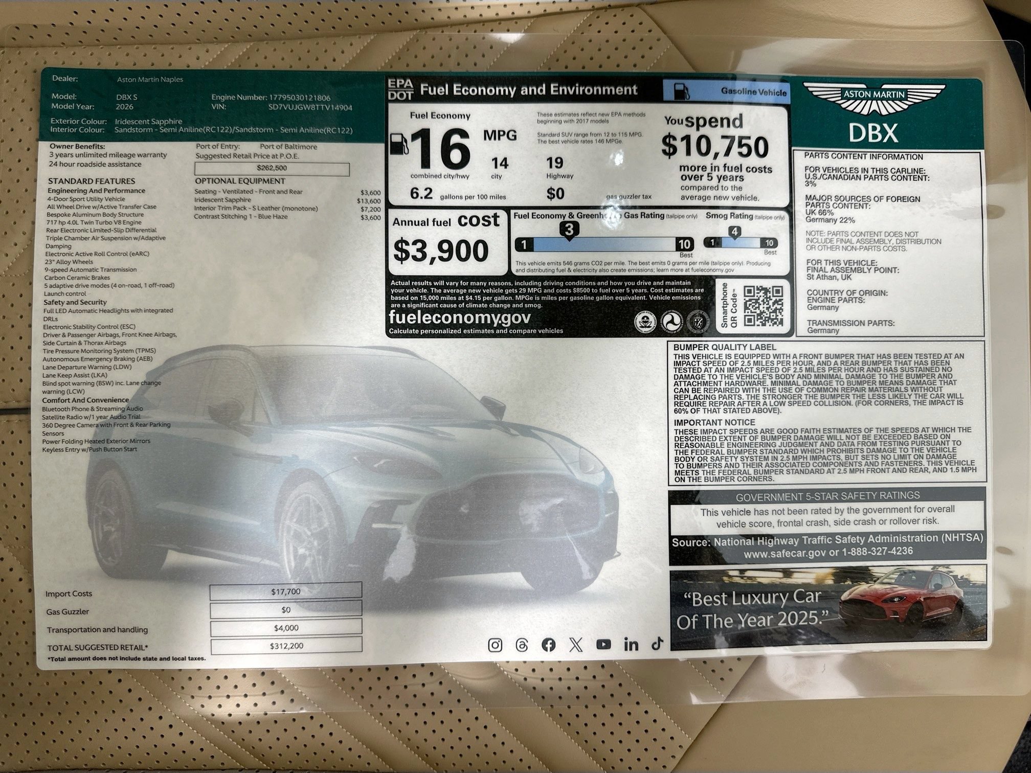 New 2026 Aston Martin DBX S AWD/4WD image 27