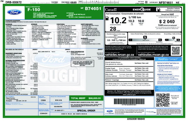 Certified 2022 Ford F150 Lariat w/ Equipment Group 502A High AWD/4WD image 37
