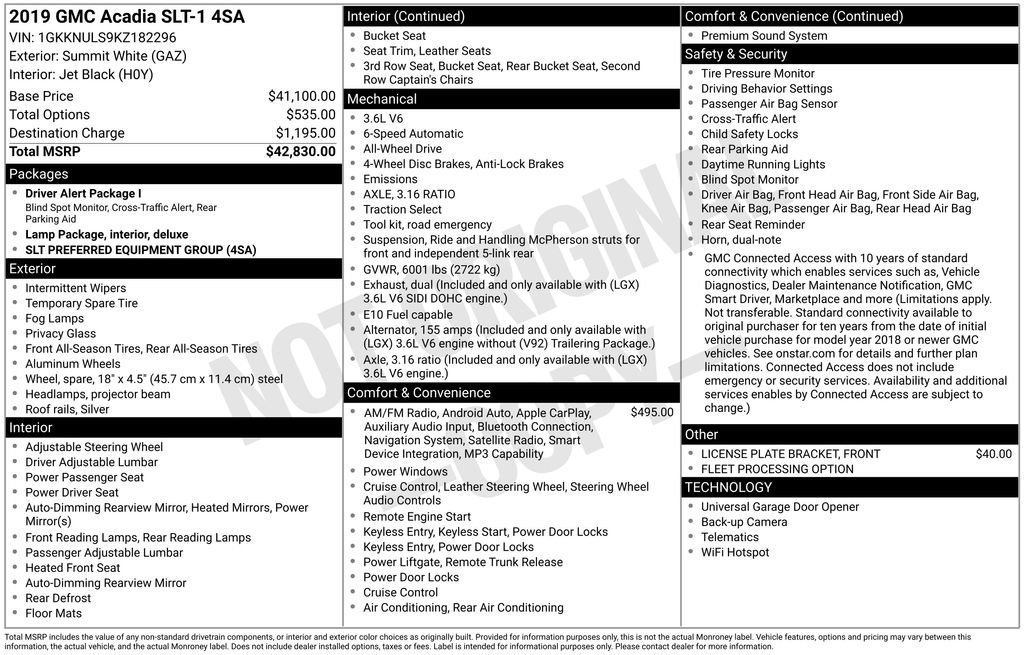 Certified 2019 GMC Acadia SLT AWD/4WD image 11