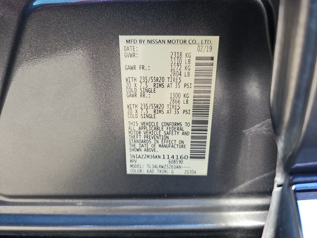 Used 2019 Nissan Murano SL w/ Cargo Package FWD image 32