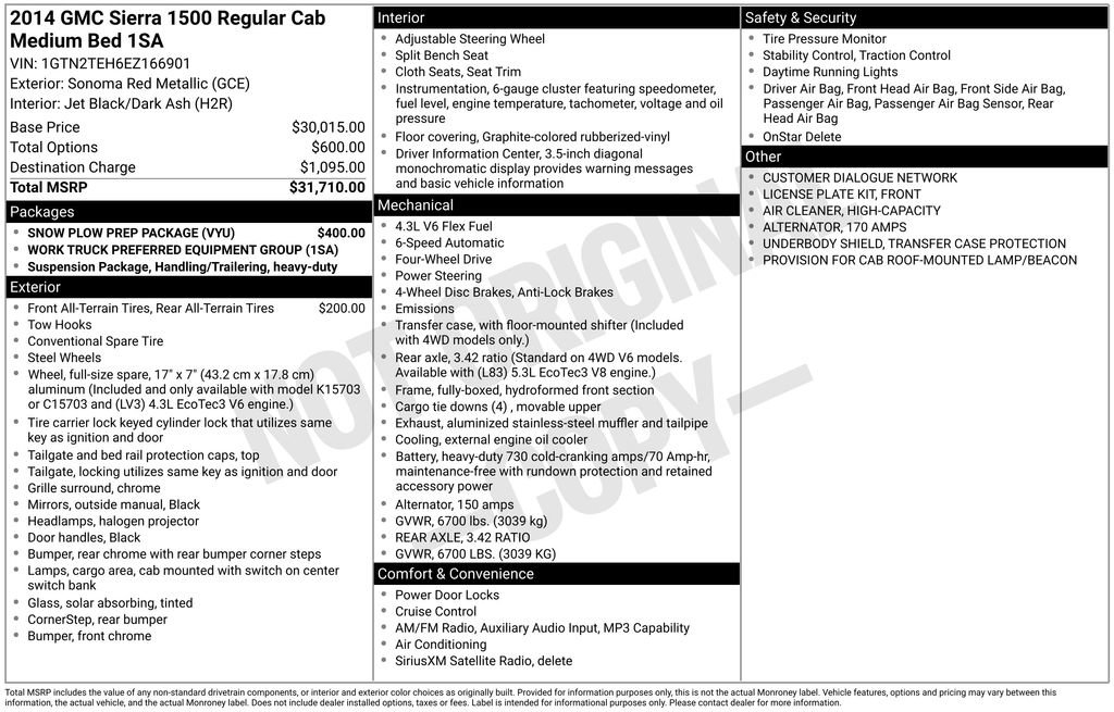 Used 2014 GMC Sierra 1500 4x4 Regular Cab w/ Snow Plow Prep Package image 22