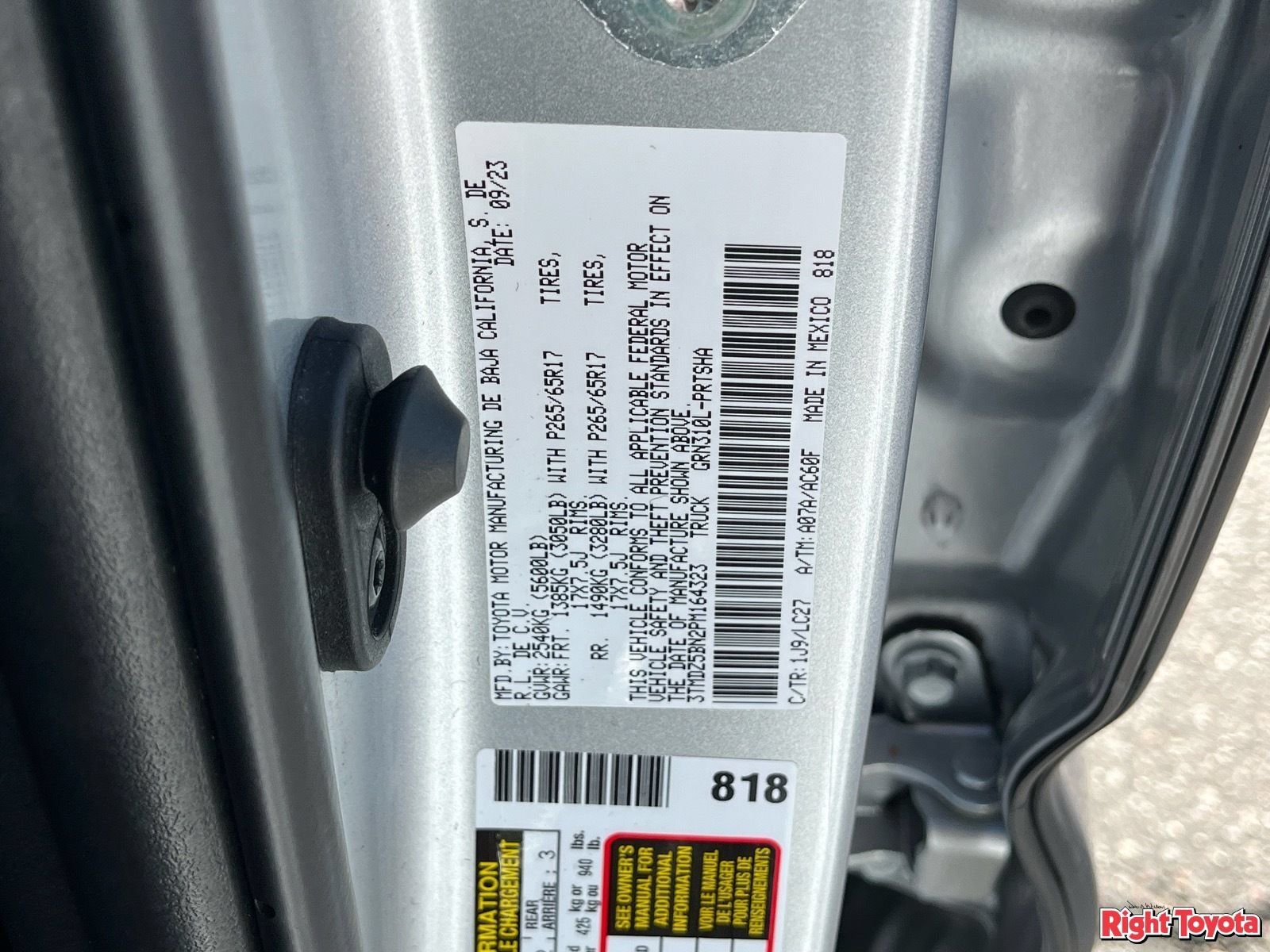 Certified 2023 Toyota Tacoma TRD Sport w/ TRD Premium Sport Package AWD/4WD image 33