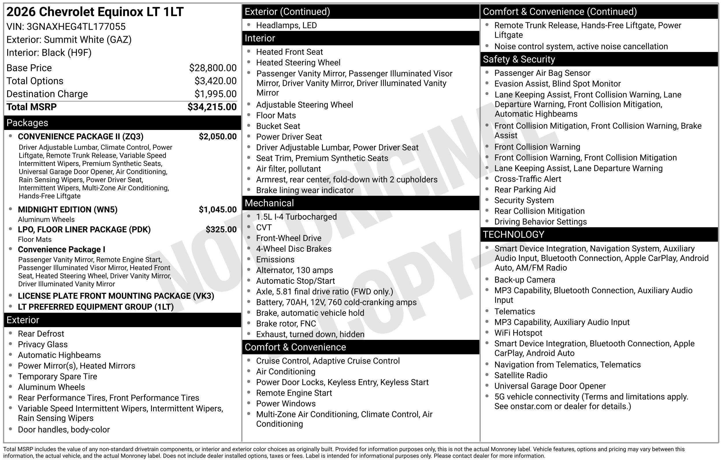 Used 2026 Chevrolet Equinox LT w/ Convenience Package II FWD image 3