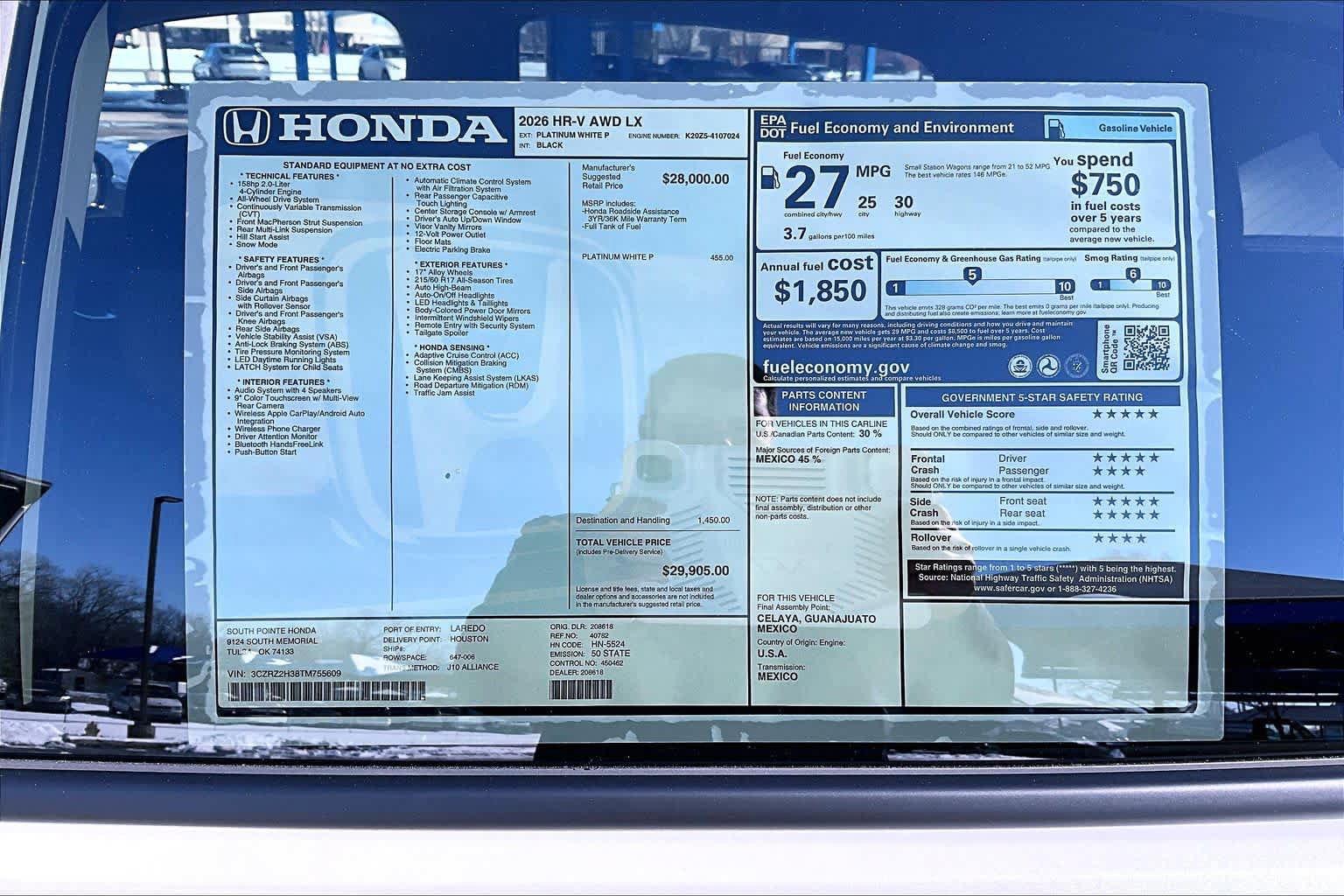 New 2026 Honda HR-V LX image 22