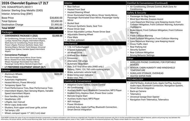 New 2026 Chevrolet Equinox LT w/ Convenience Package II image 5