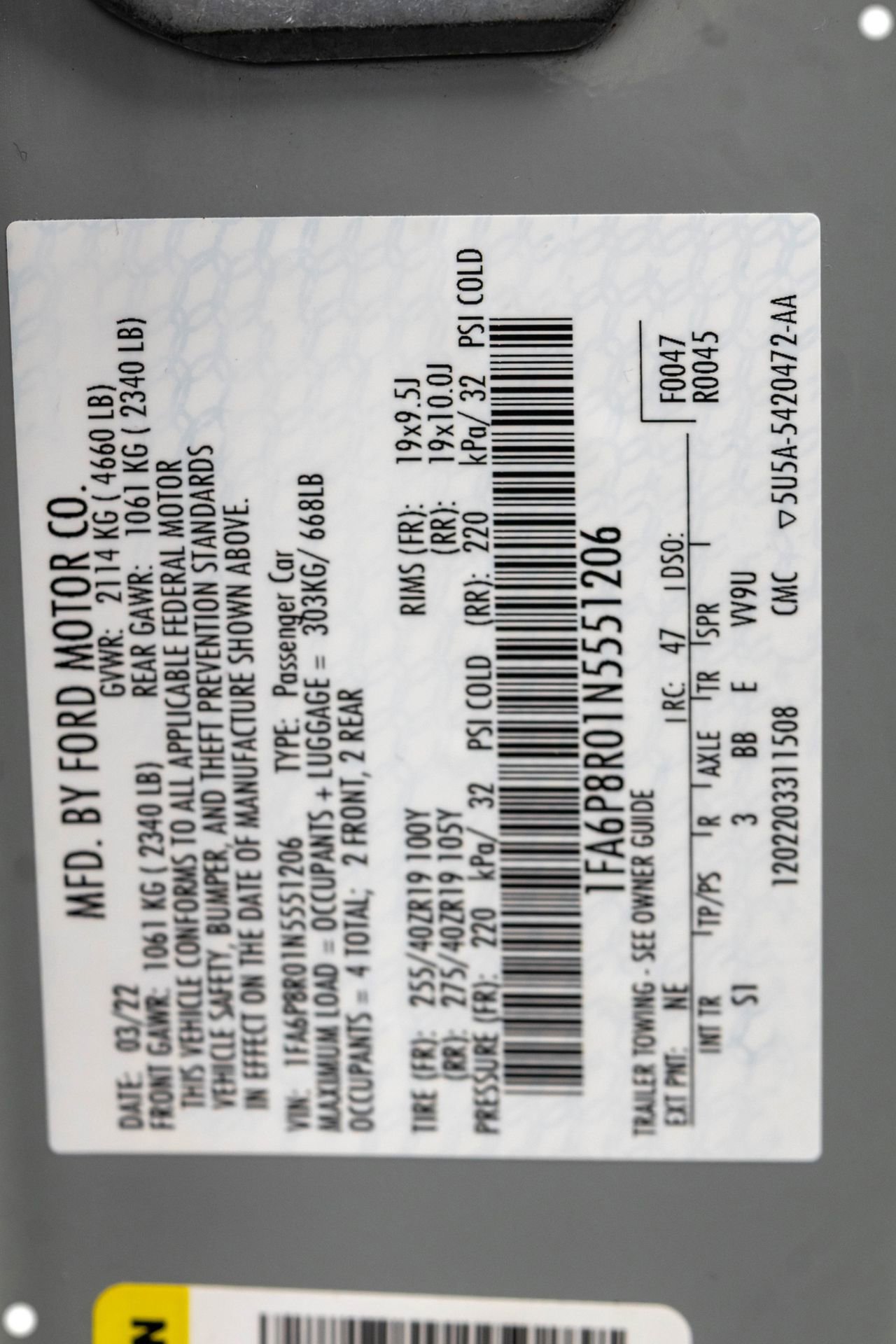 Used 2022 Ford Mustang Mach 1 w/ Equipment Group 700A image 41