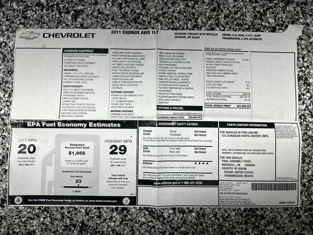 Used 2011 Chevrolet Equinox LT w/ Driver Convenience Package AWD/4WD image 42