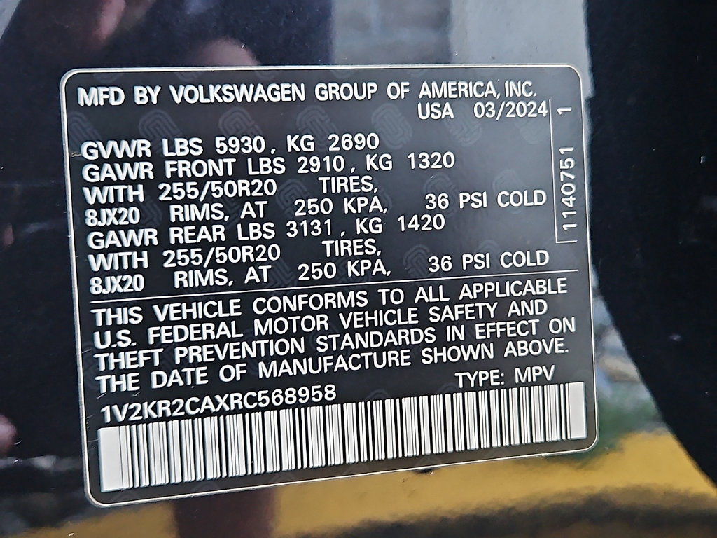 Certified 2024 Volkswagen Atlas SE w/ Panoramic Sunroof Package AWD/4WD image 30