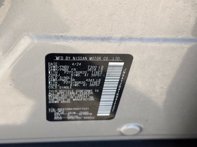 Used 2024 Nissan Armada SL w/ Captain's Chairs Package RWD image 25