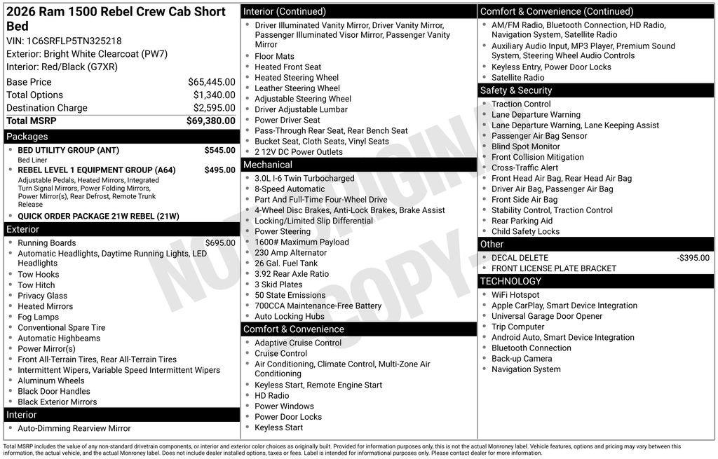 New 2026 RAM 1500 Rebel w/ Bed Utility Group image 39