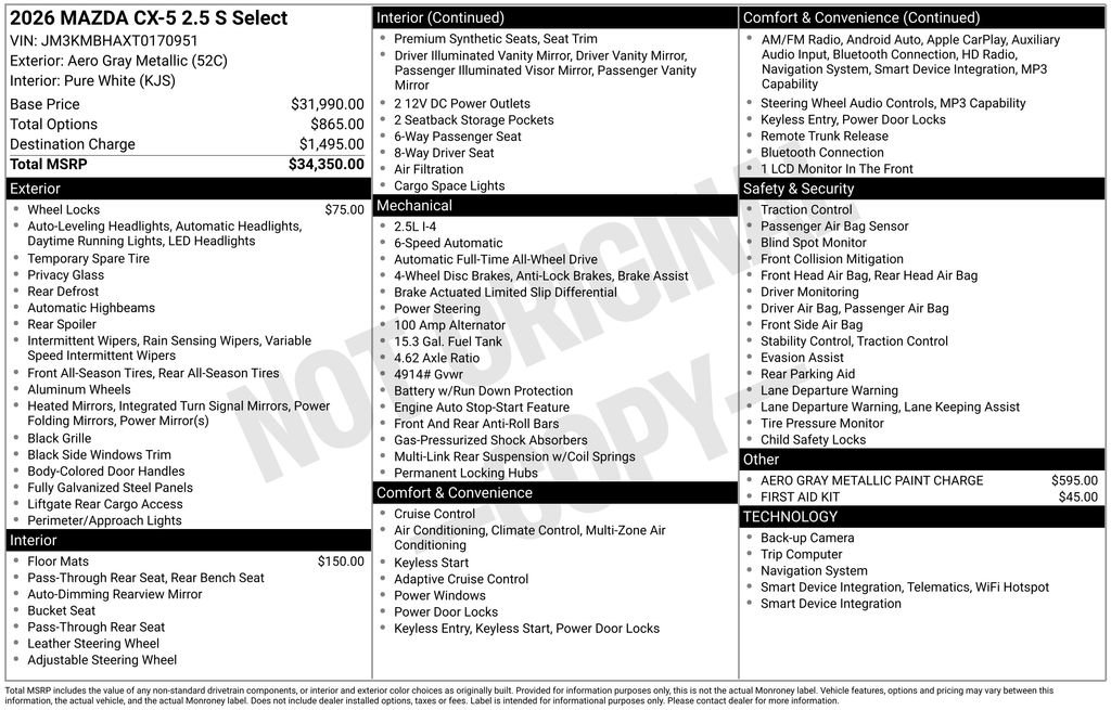 New 2026 MAZDA CX-5 Select AWD/4WD image 10
