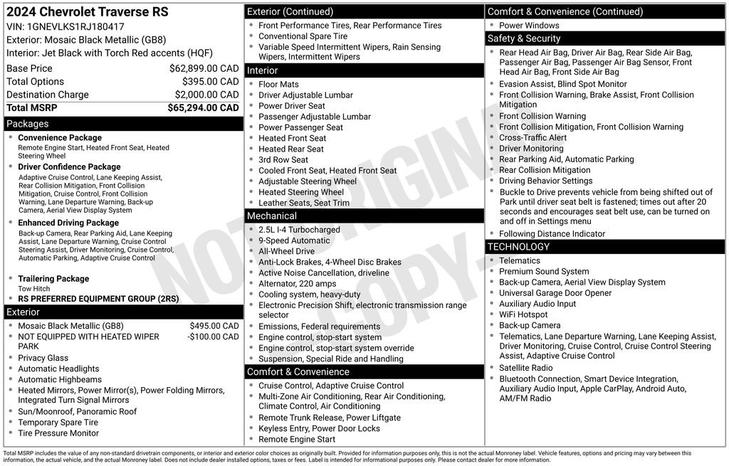Used 2024 Chevrolet Traverse RS image 36