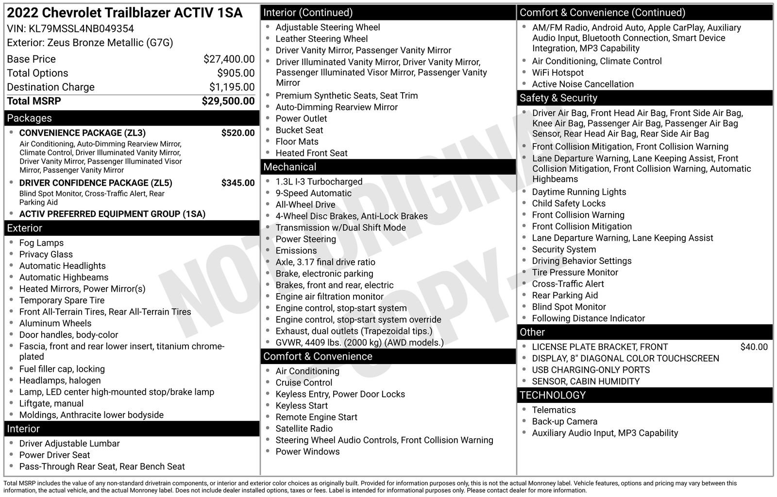 Used 2022 Chevrolet TrailBlazer ACTIV w/ Convenience Package AWD/4WD image 11
