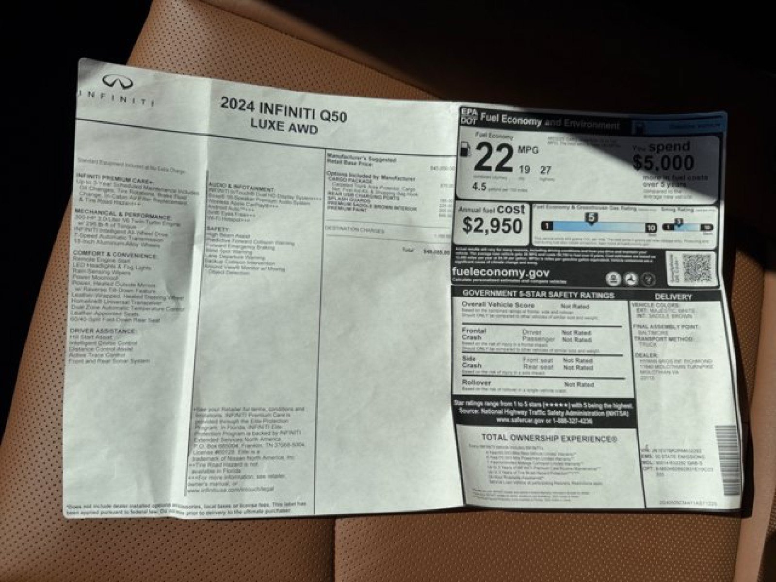 Certified 2024 INFINITI Q50 Luxe w/ Cargo Package AWD/4WD image 23