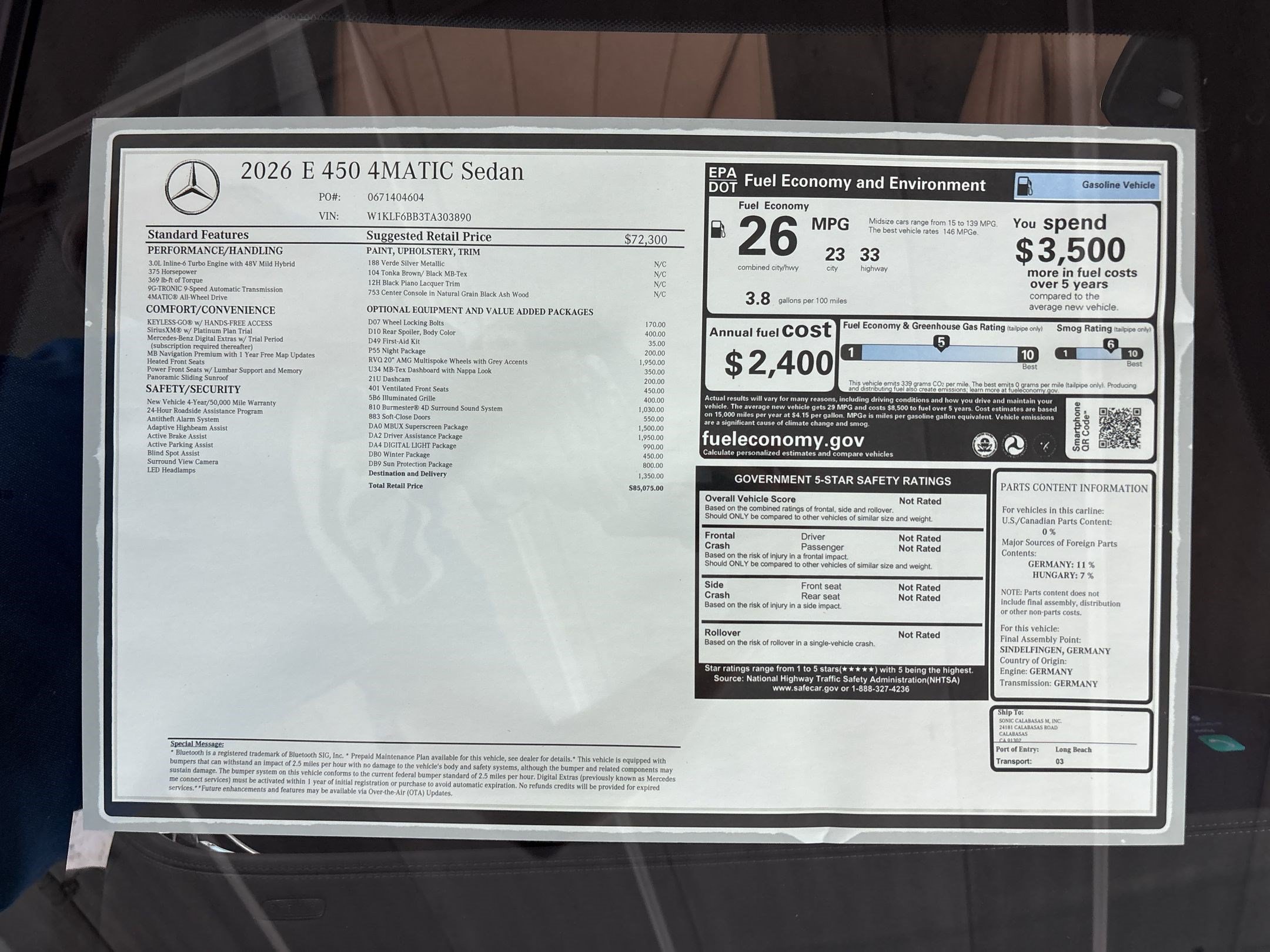 New 2026 Mercedes-Benz E 450 4MATIC Sedan image 31