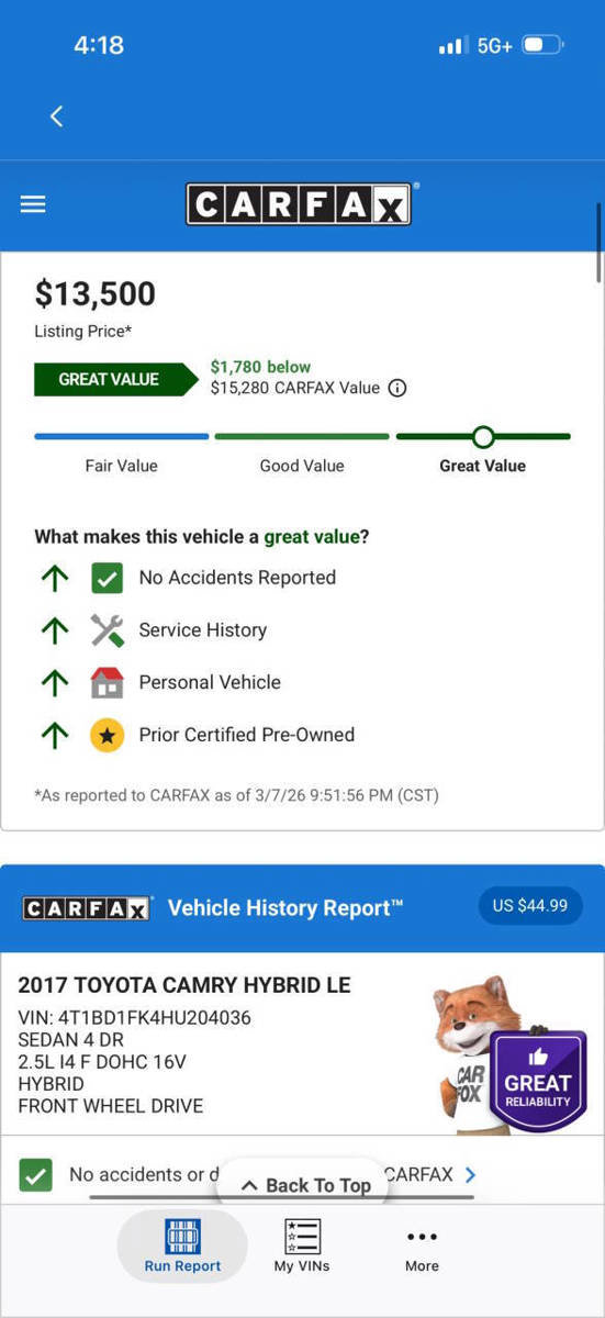 Used 2017 Toyota Camry XLE image 3