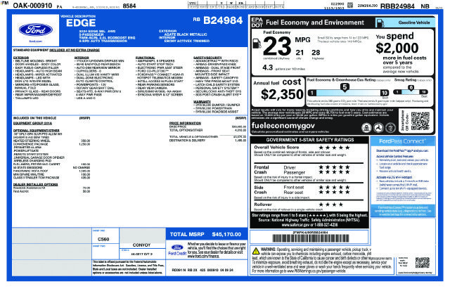 Certified 2024 Ford Edge SEL w/ Convenience Package AWD/4WD image 38