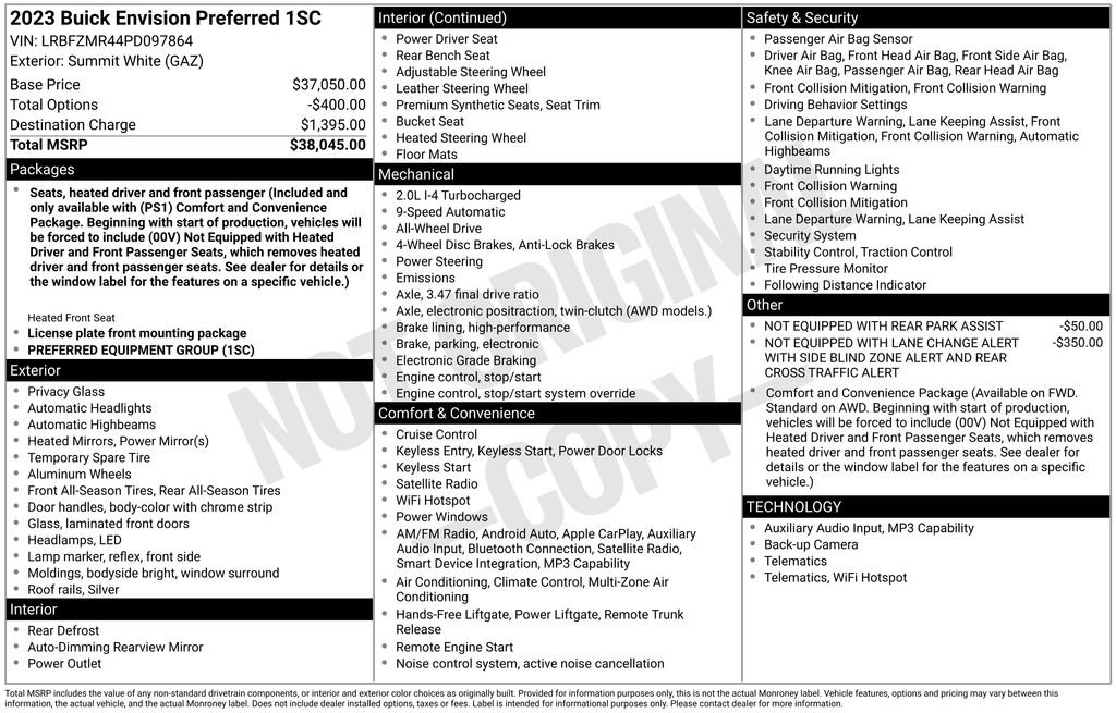 Certified 2023 Buick Envision Preferred AWD/4WD image 32
