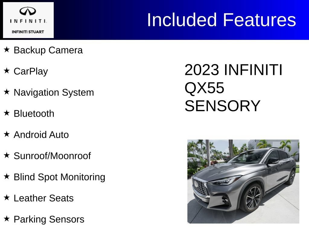 Used 2023 INFINITI QX55 Sensory w/ Lighting Package AWD/4WD image 2