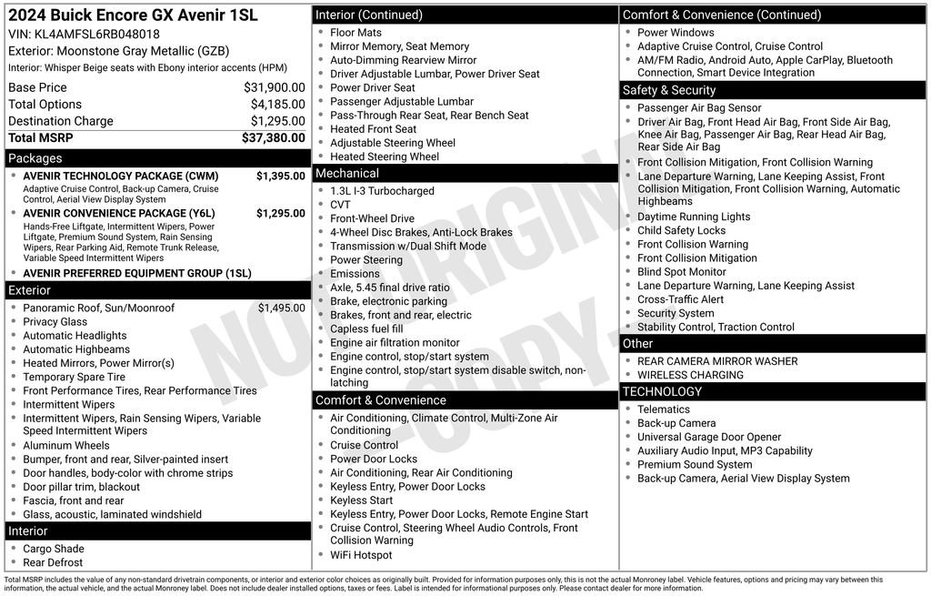 Certified 2024 Buick Encore GX Avenir w/ Avenir Technology Package FWD image 24