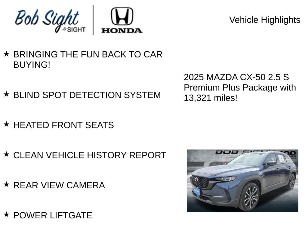 Used 2025 MAZDA CX-50 AWD 2.5 S w/ Premium Plus Pkg image 2