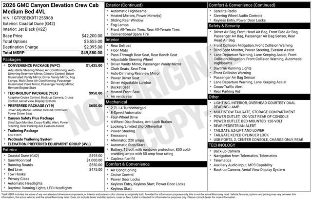 New 2026 GMC Canyon Elevation w/ Convenience Package AWD/4WD image 4