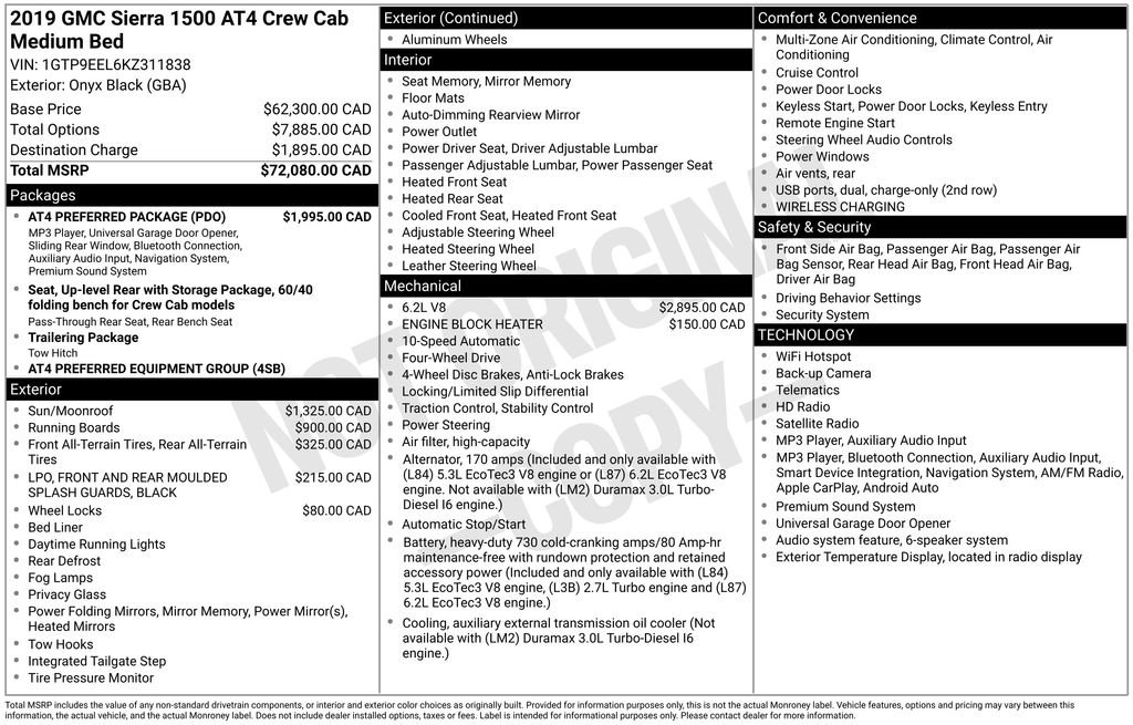 Used 2019 GMC Sierra 1500 AT4 w/ AT4 Preferred Package AWD/4WD image 24