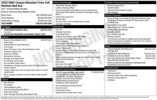 Used 2022 GMC Canyon Elevation w/ Trailering Package AWD/4WD image 4