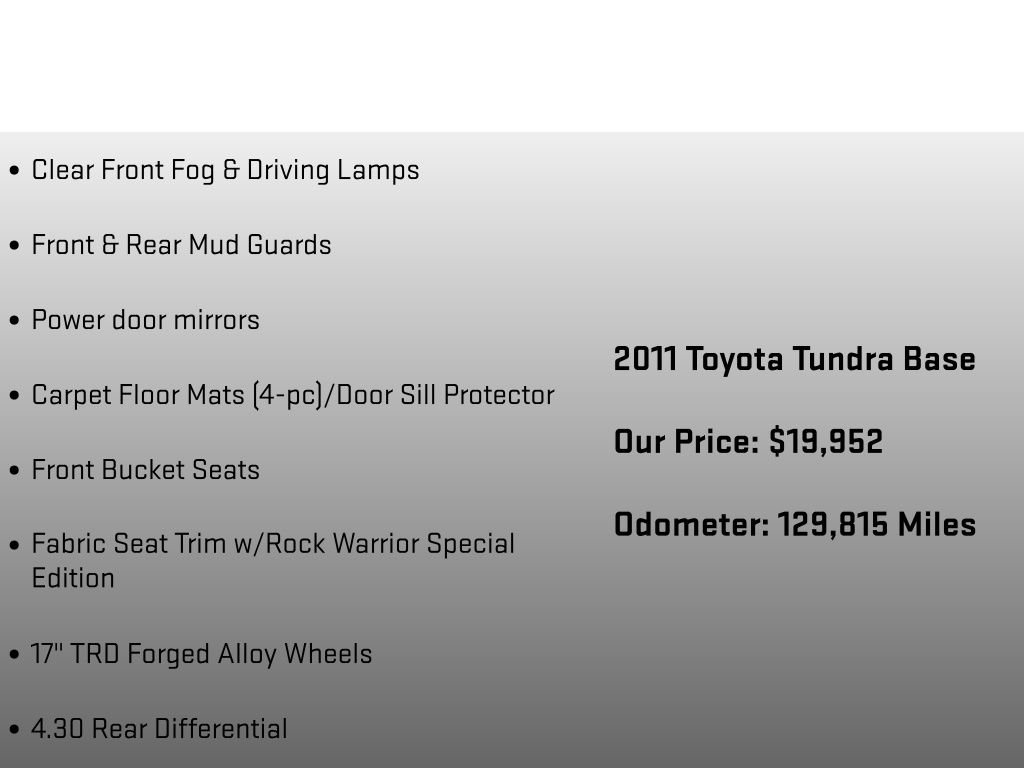 Used 2011 Toyota Tundra 4x4 CrewMax w/ TRD Rock Warrior Pkg image 30
