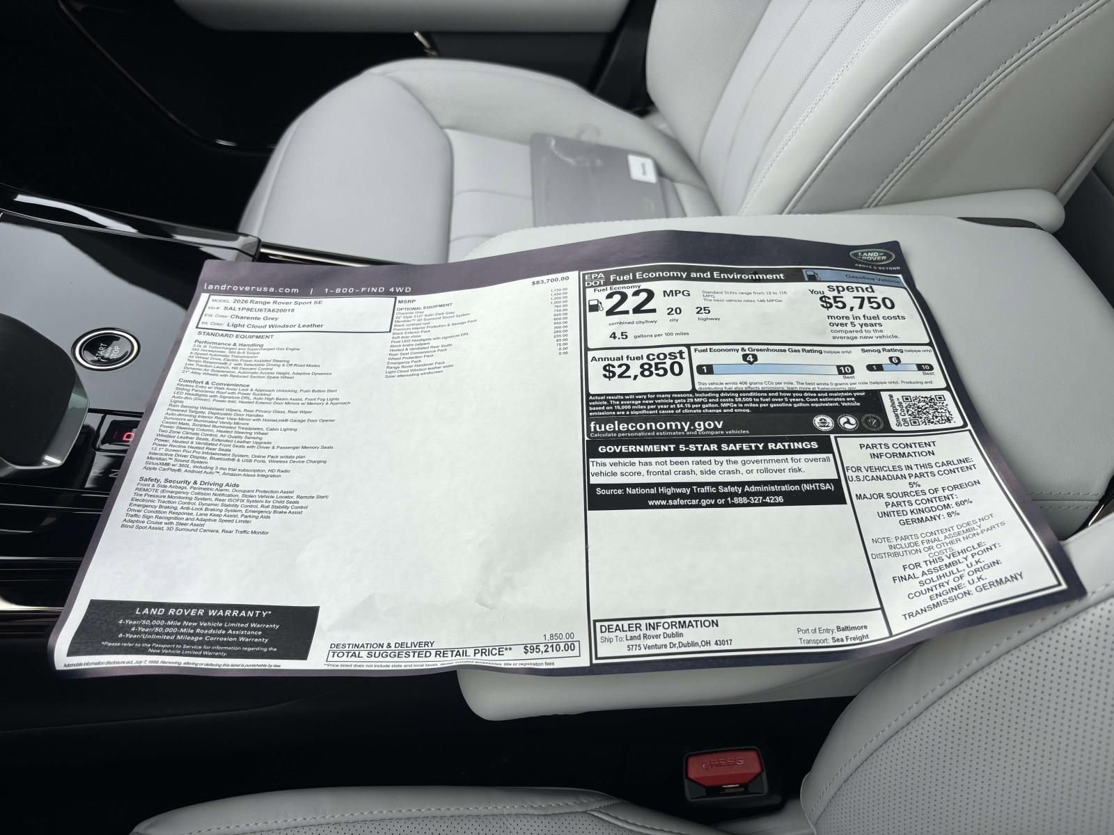 New 2026 Land Rover Range Rover Sport SE image 29