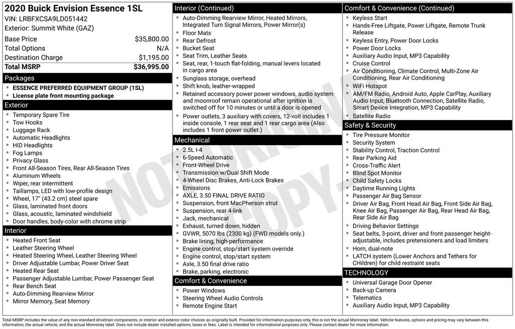 Used 2020 Buick Envision Essence image 34