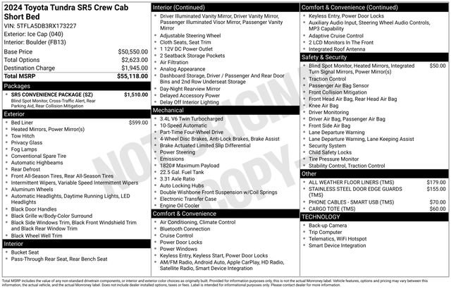 Used 2024 Toyota Tundra SR5 w/ SR5 Convenience Package AWD/4WD image 33