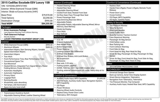 Used 2015 Cadillac Escalade ESV Luxury RWD image 4