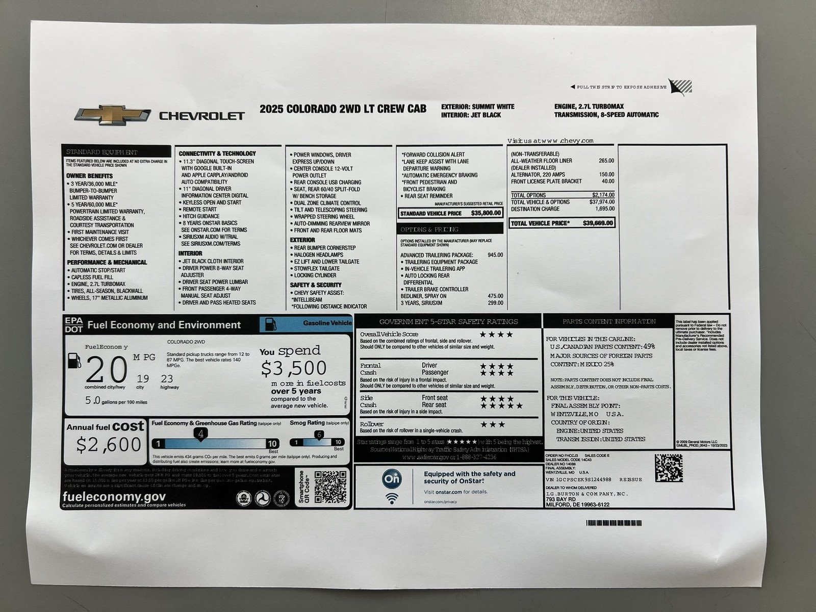 Used 2025 Chevrolet Colorado LT w/ Advanced Trailering Package RWD image 27