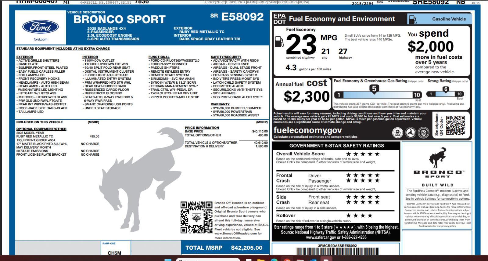 Used 2025 Ford Bronco Sport Badlands image 4