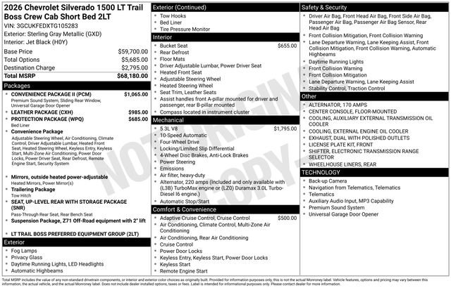 Certified 2026 Chevrolet Silverado 1500 LT Trail Boss w/ Convenience Package II AWD/4WD image 4