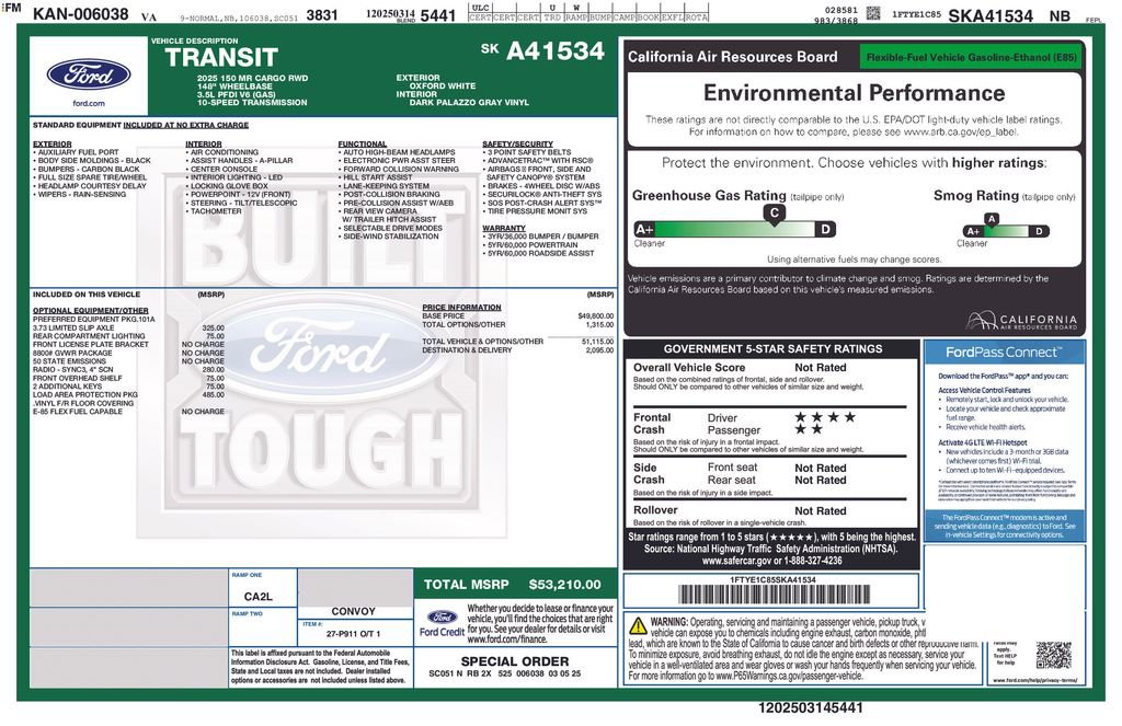 Used 2025 Ford Transit 150 148 Medium Roof w/ Load Area Protection Package image 29