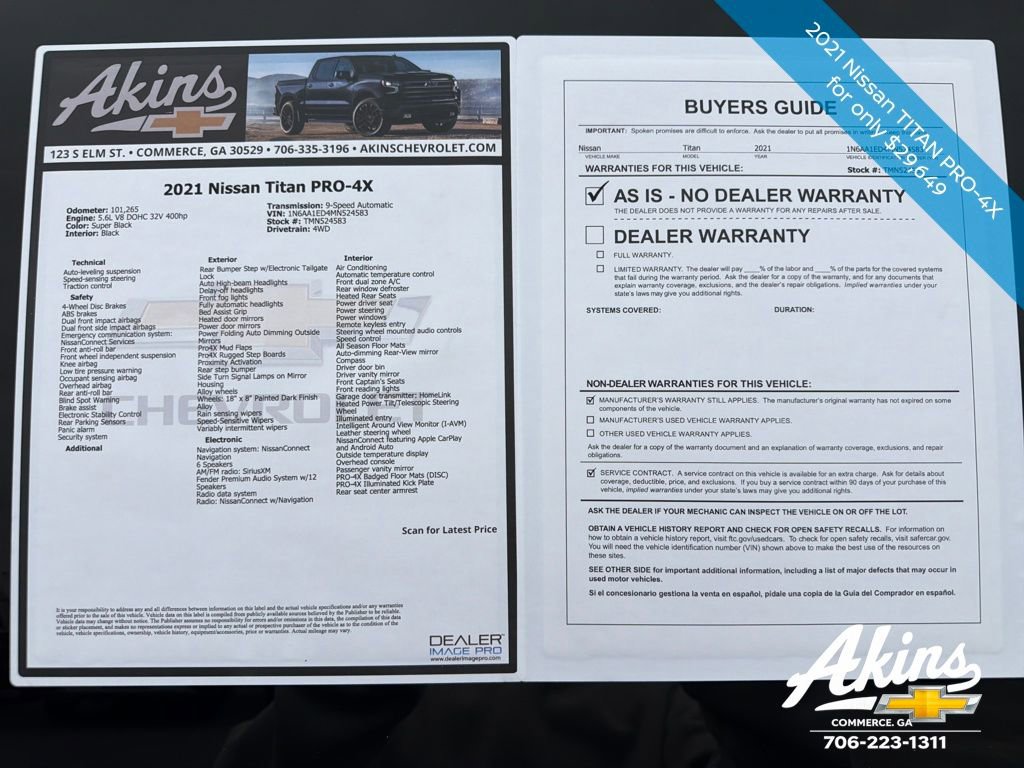 Used 2021 Nissan Titan PRO-4X w/ Pro-4x Convenience Package image 10