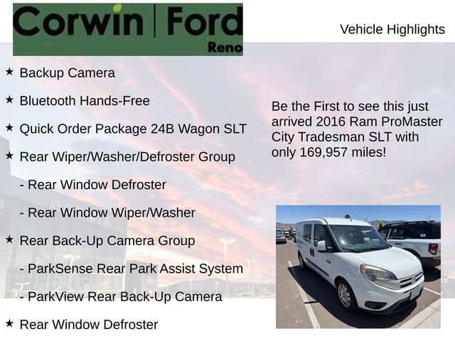 Used 2016 RAM ProMaster City Tradesman SLT w/ Rear Back-up Camera Group FWD image 4