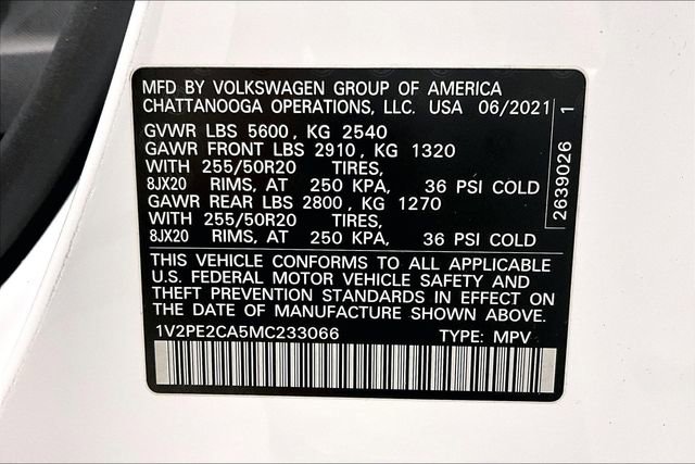 Used 2021 Volkswagen Atlas Cross Sport SE w/ Panoramic Sunroof Package FWD image 34