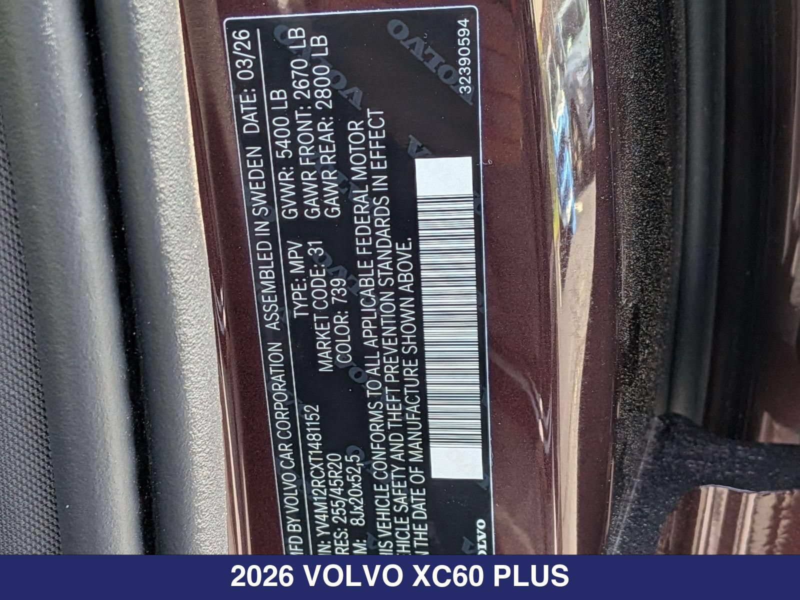 New 2026 Volvo XC60 B5 Plus w/ Protection Package Premier AWD/4WD image 31