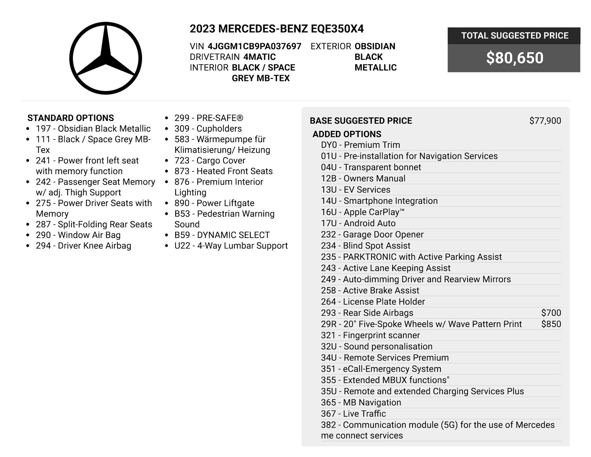Used 2023 Mercedes-Benz EQE 350+ 4MATIC SUV image 76