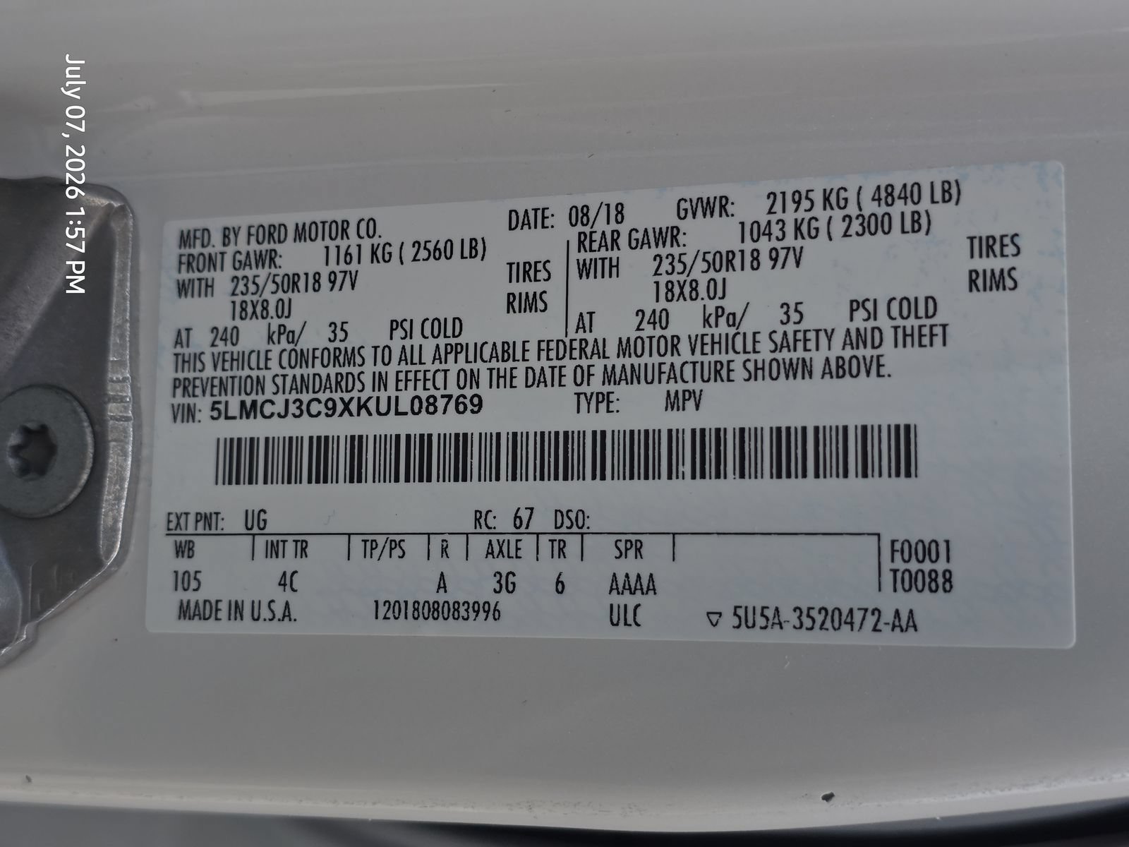 Used 2019 Lincoln MKC Reserve w/ MKC Technology Package FWD image 32