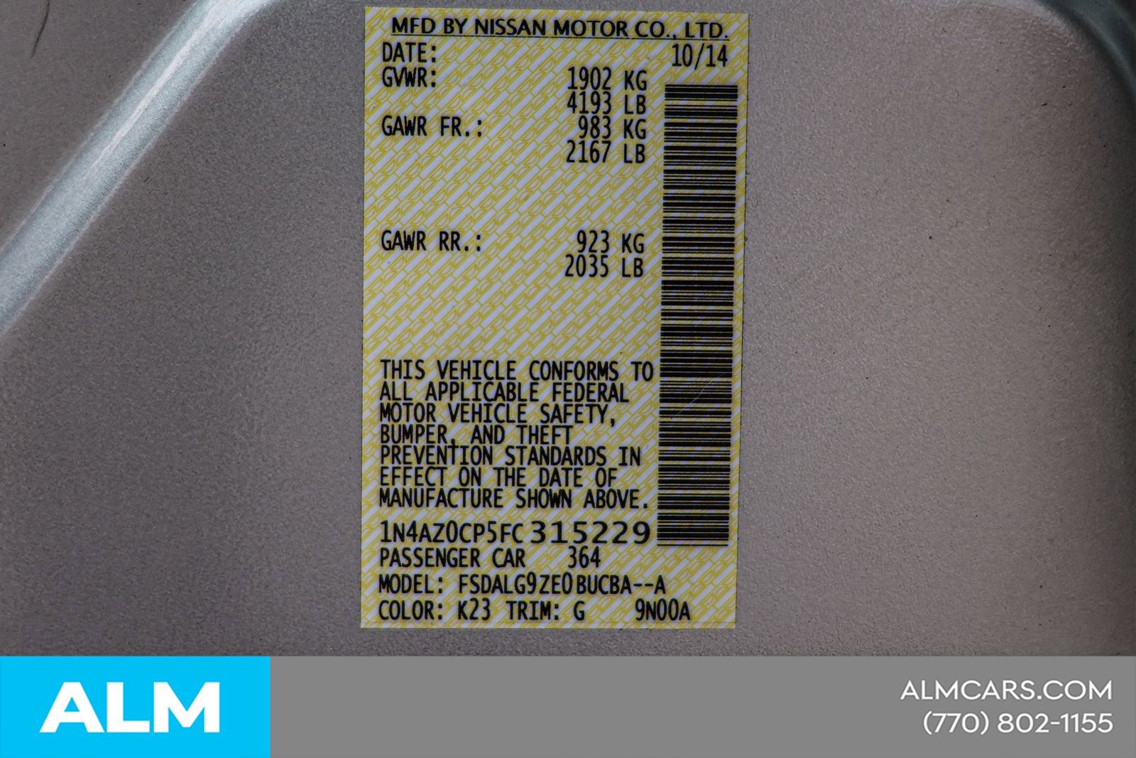 Used 2015 Nissan Leaf SL w/ Premium Package image 48