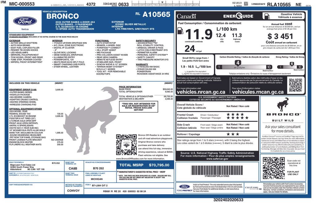 Used 2024 Ford Bronco Outer Banks image 47