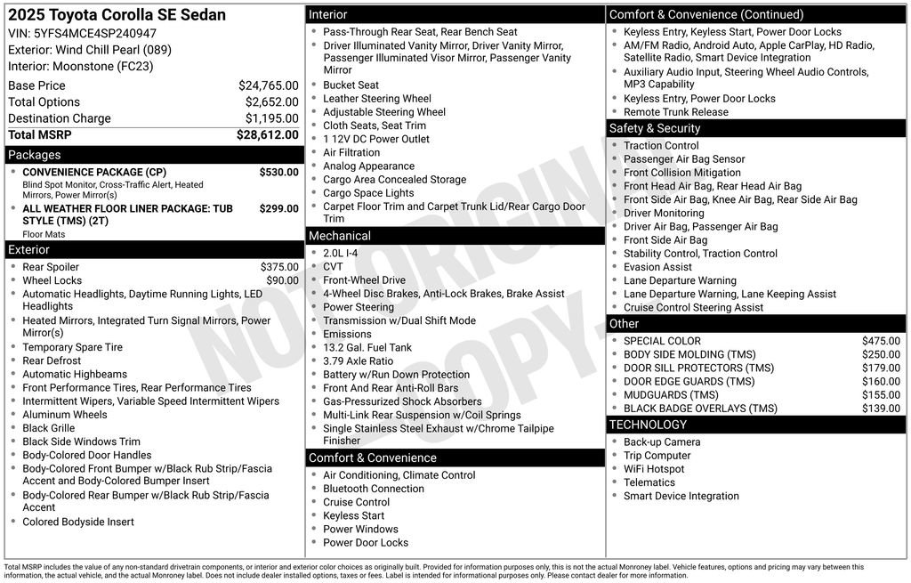 Used 2025 Toyota Corolla SE w/ Convenience Package FWD video 2