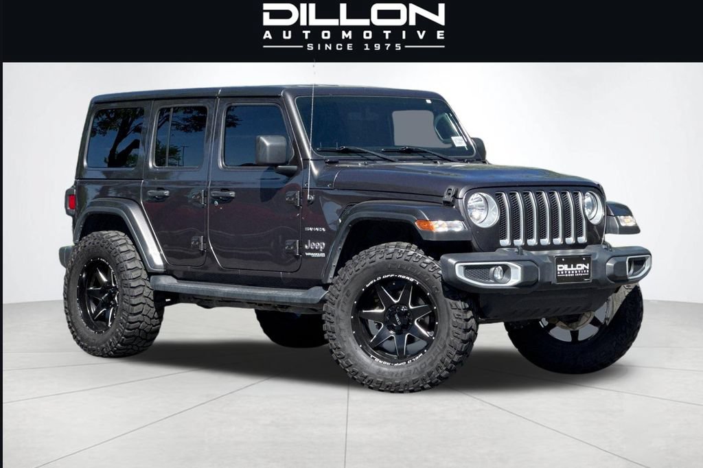 Used 2021 Jeep Wrangler Unlimited Sahara w/ Uconnect 4C Nav & Sound Group AWD/4WD image 1