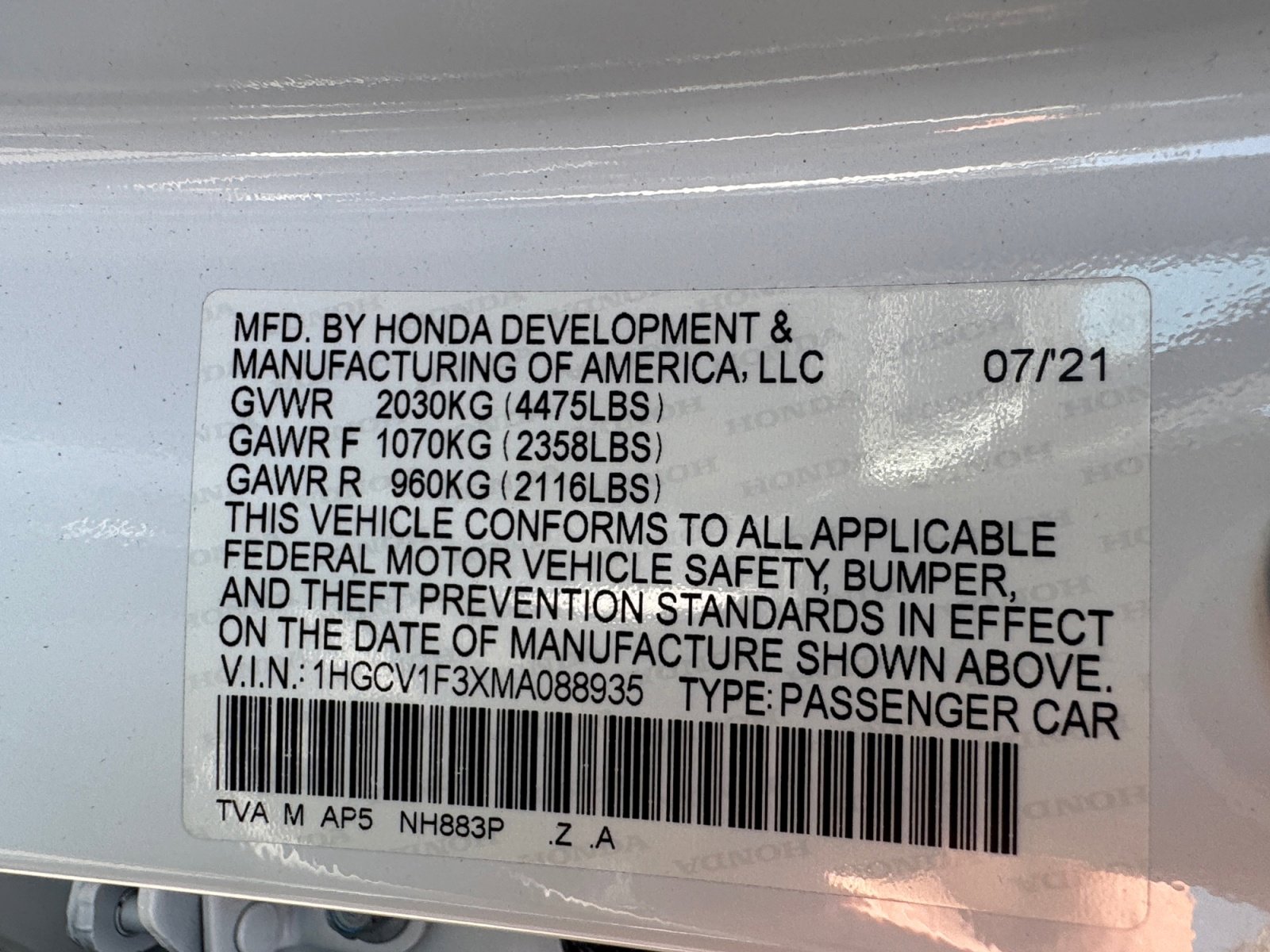 Used 2021 Honda Accord Sport image 19